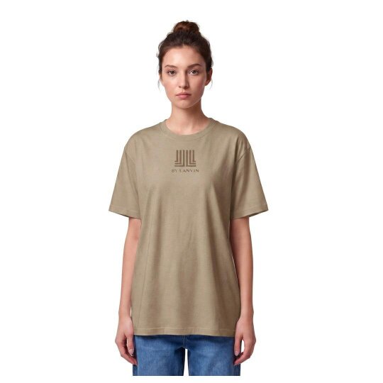 By Lanvin Printed Central Logo Taupe T-Shirt