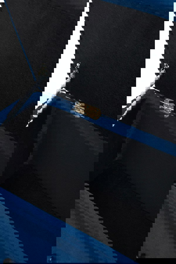 Living and Home Blue Flannel Upholstered Storage Bench