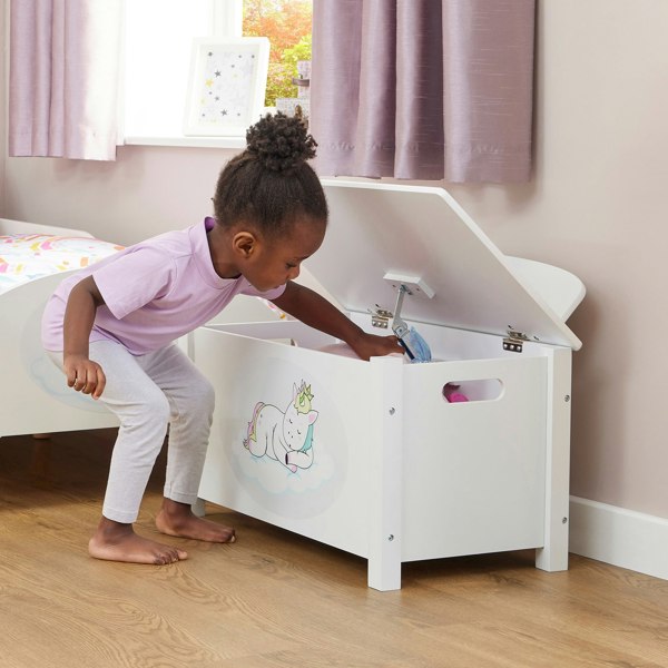 Liberty House Toys Kid’s Wooden Unicorn Toy Box