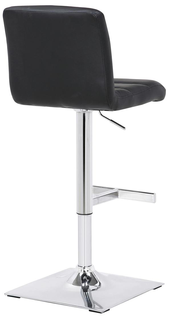 Lamboro Luscious Single Kitchen Bar Stool, Chrome Footrest, Height Adjustable Swivel Gas Lift, Breakfast Bar & Home Barstool, Black