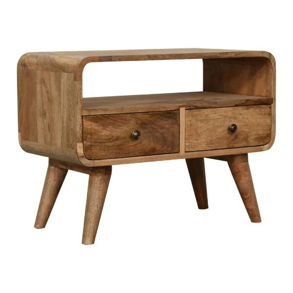 Wyld Haus Peschiera Mini Curved Oak Mango Wood TV Media Unit