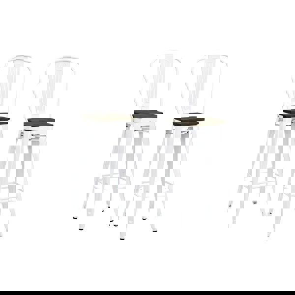 Dorel Home Luxor Counter Stool in Metal Silver - 2 pieces