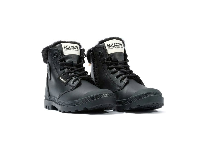 Palladium Pampa HI Snow Warm Leather Women's Black Boots
