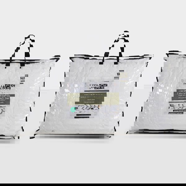 HOMESCAPES Premium Wool King Size Pillow with Quilted Case, 19 x 35"