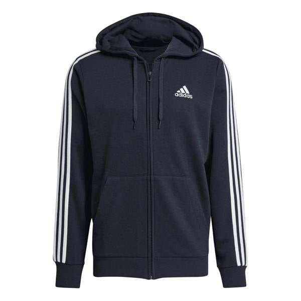 Adidas Mens Essentials 3 Stripes Full Zip Hoodie - Inkwell