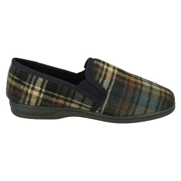 Mens Slippers Checked Pattern Full Slipper - Noah