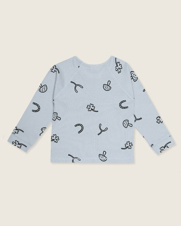 Printed organic cotton kids long-sleeve top