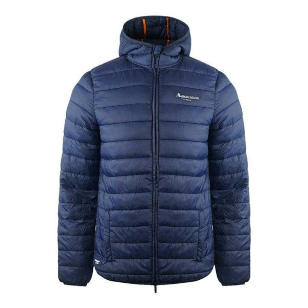 Aquascutum Mens London Quilted Logo Jacket - Navy Blue