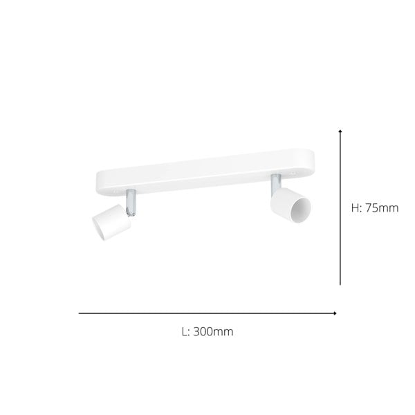 EGLO Basic Stecci-E White Plastic Eco-Friendly 2-Light Spotlight