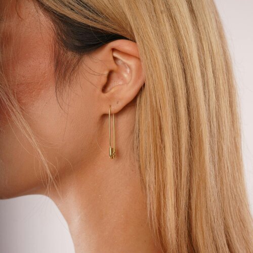 Spero London Sterling Silver Starburst Safety Pin Earring