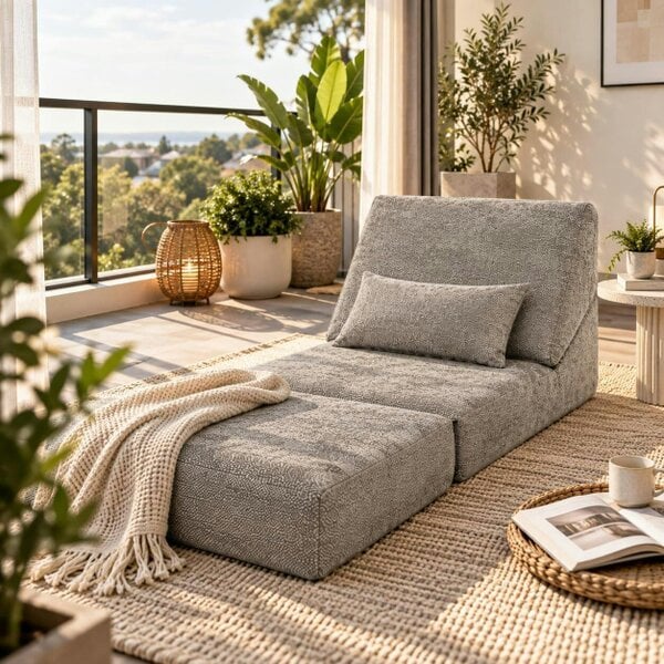 HOMEWEDO  Foldable Floor Sofa Bed Chair, 3-in-1 Convertible Lounger with Pillow