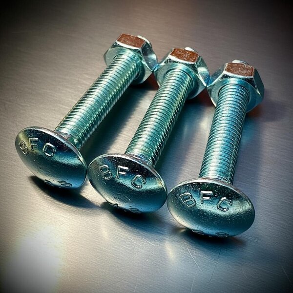 Fixaball M10 Coach Cup Carriage Bolts Full Nuts BZP Zinc 4.8 Steel