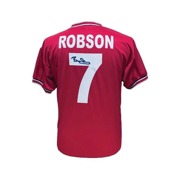 Unbranded Bryan Robson signed Manchester United 1985 Home shirt — Unframed