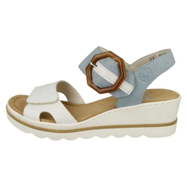 Rieker Ladies Rieker Buckle Detailed Wedge Heeled Sandals 67476