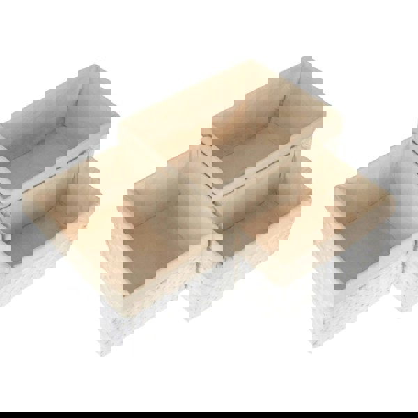 White Paper Rope Rectangular Storage Basket with White Cotton Lining