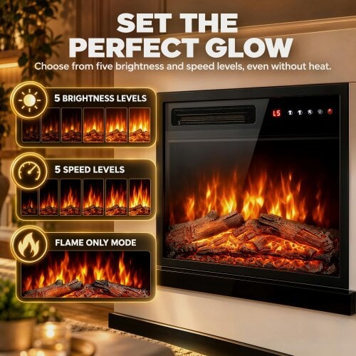 HOMCOM Freestanding Electric Fireplace Suite, 32", 900W/1800W, White