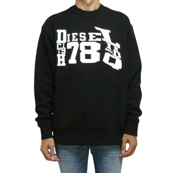 Diesel Distorted Logo Black Sweatshirt