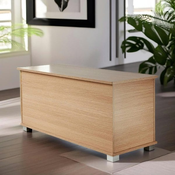 Rafaelo Mobilia Ottoman Storage Blanket Box Oak