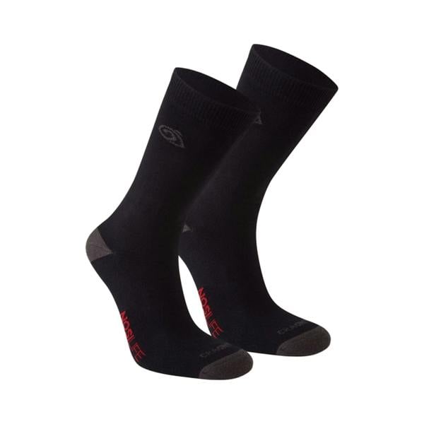 Craghoppers Unisex Adult Insect Repellent Socks (Pack of 2) - Black/Dark Lead - 