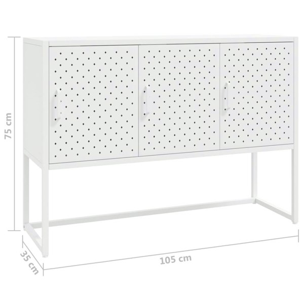 Berkfield Sideboard White 105x35x75 cm Steel