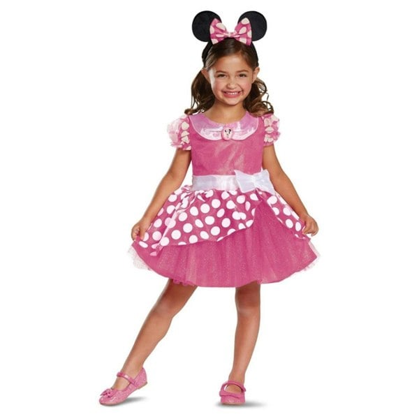 Disney Girls Minnie Mouse Costume - Pink/White