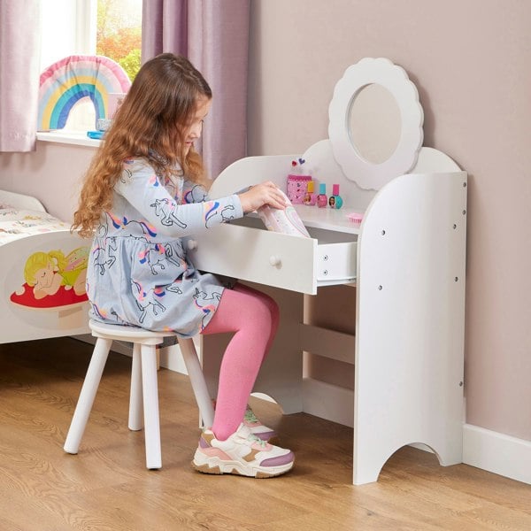 Liberty House Toys White Dressing Table and Stool Set