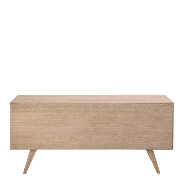 Wyld Haus Jyvaskyla White Oak Wood Sideboard 4 Drawers 1 Sliding Door
