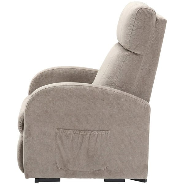 Single Motor Rise and Recline Lounge Chair Pebble Coloured Micro Fibre Material Loops