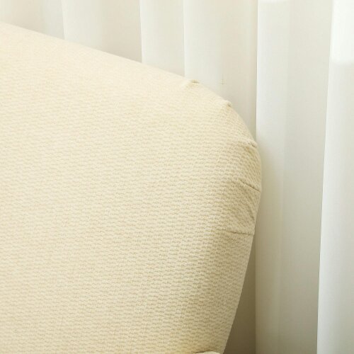 Wyld Haus Zipato Velvet Cream Compact 2 Seater Sofa With Extra Thick Padding And Wooden Legs