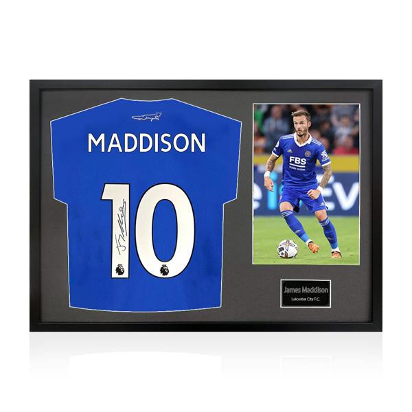 James Maddison Signed Leicester City Shirt Classic Frame