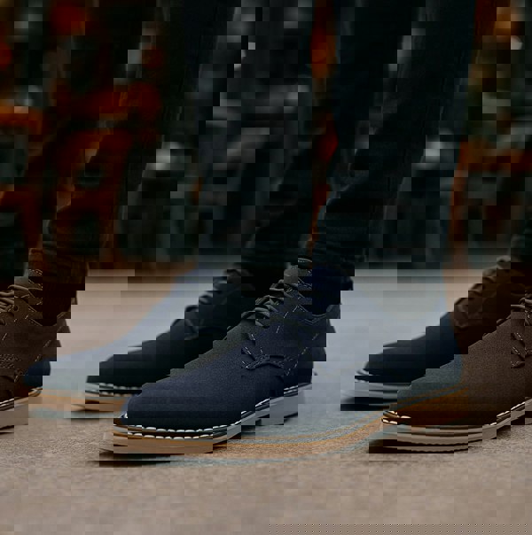 Popps JONAS Mens Suede Desert Shoes Navy