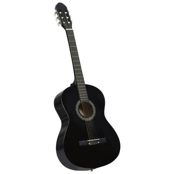 Berkfield Classical Guitar for Beginner Black 4/4 39" Basswood