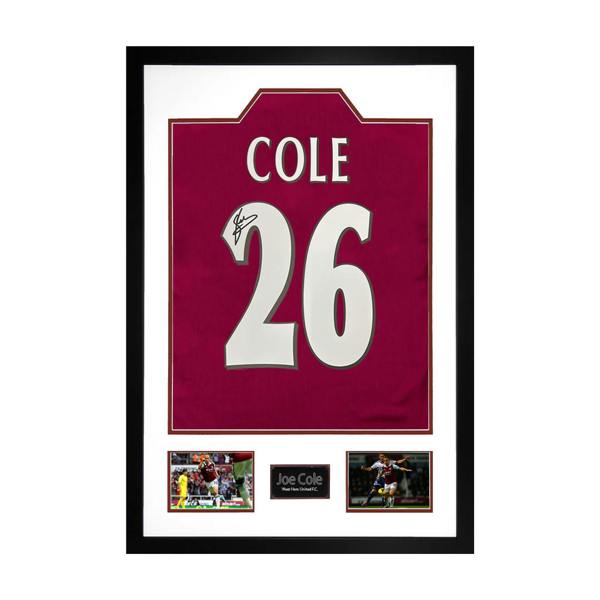 Joe Cole Signed West Ham Shirt Premium Frame