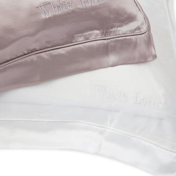 White Lotus Beauty 100% Mulberry Silk Pillowcase and Eye Mask Set Cruelty Free