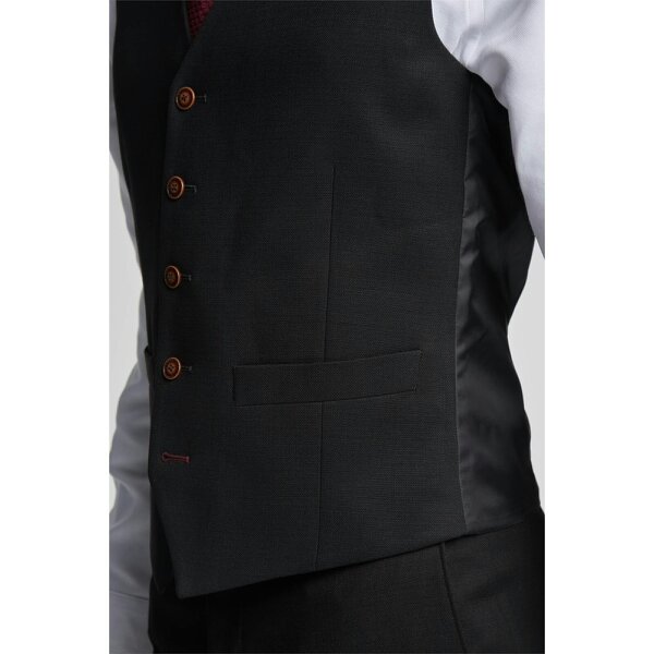 Antique Rogue Black Texture Stretch Waistcoat