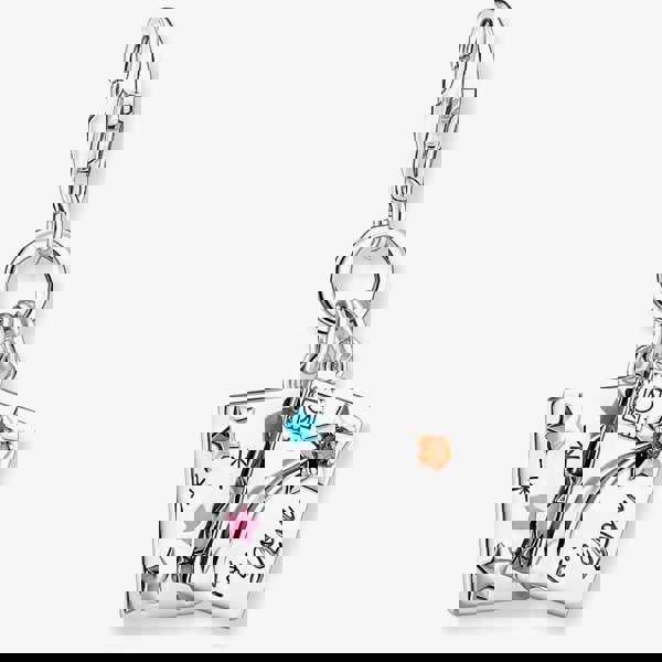 THOMAS SABO Silver Multi Enamel Chistmas Postcard Letter Charm 2061-691-7