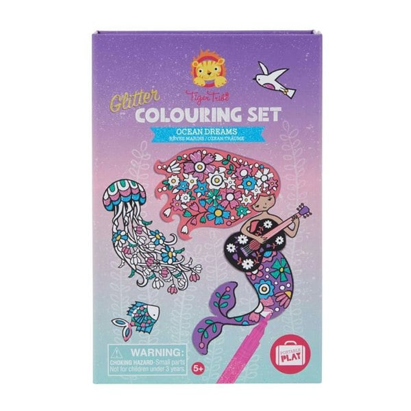 Tiger Tribe Glitter Colouring Set - Ocean Dreams