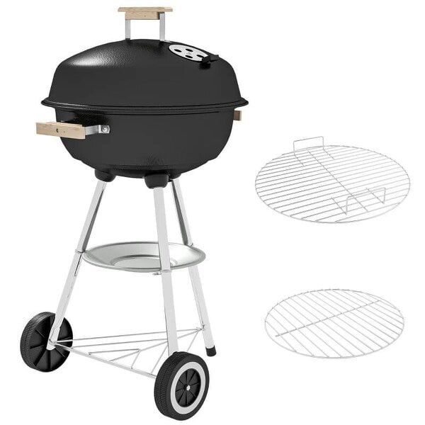 Bobobiy Portable Round Kettle Charcoal Grill BBQ Smoker with Lid Outdoor Heat Control Party Patio Barbecue Garden