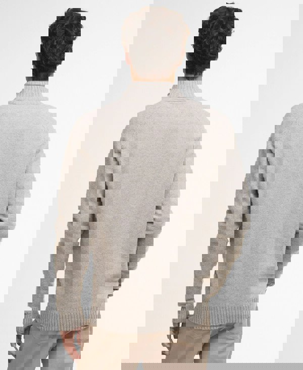 Barbour Grangetown Half Zip Knitted Jumper - Light Grey