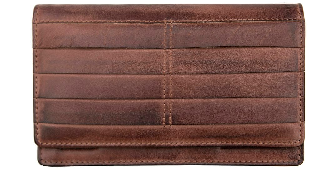 PRIMEHIDE Ridgeback Leather Matinee Purse Rfid Brown