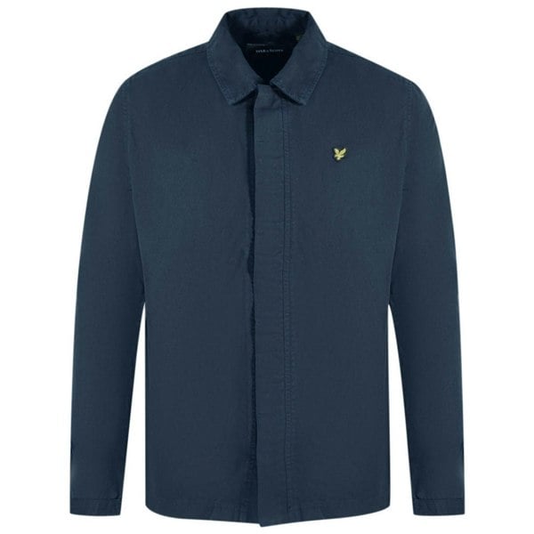 Lyle & Scott Washed Drill Overshirt Jacket - Navy Blue