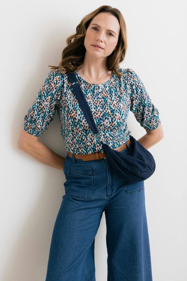Lily & Me Cotton Twill Crossbody Bag Navy