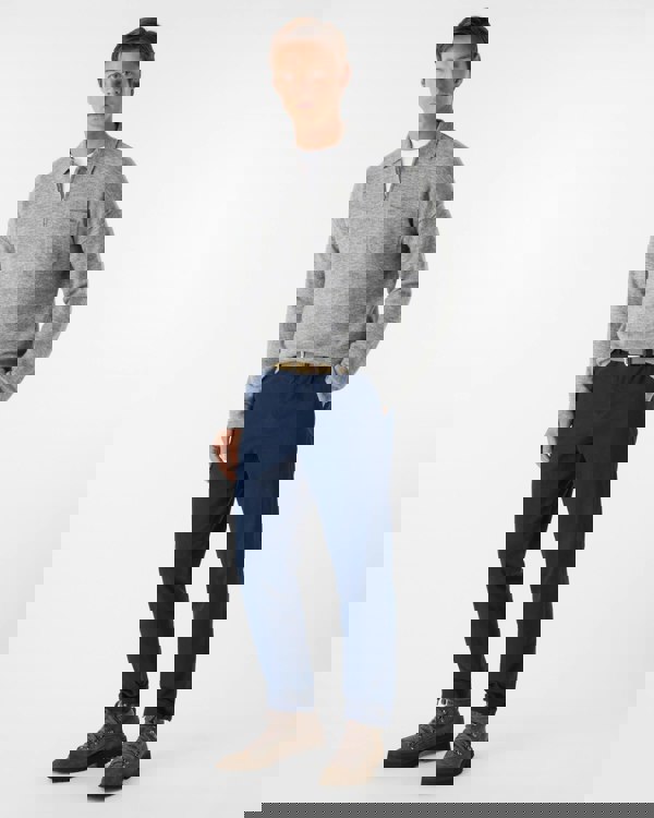 Oliver Sweeney Killala Mens Alpaca Wool Blend Quarter Zip Jumper - Grey