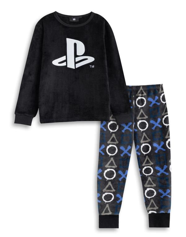 PlayStation Boys Black Logo Long Sleeve Long Leg Pyjama Set