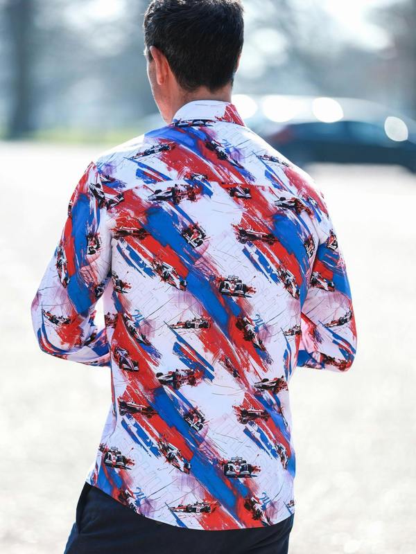 THE SHUNT – MEN'S VINTAGE RACING PRINT SHIRT - Claudio Lugli Shirts