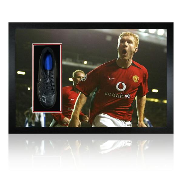 Paul Scholes Signed Manchester United Boot Iconic Frame