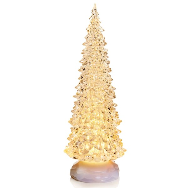 Samuel Alexander 30cm Dual Power LED Water Spinner Christmas Tree With Warm White LEDs