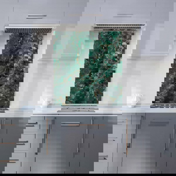 Warren Reed - Designer Green Quartz Effect Kitchen Splashback