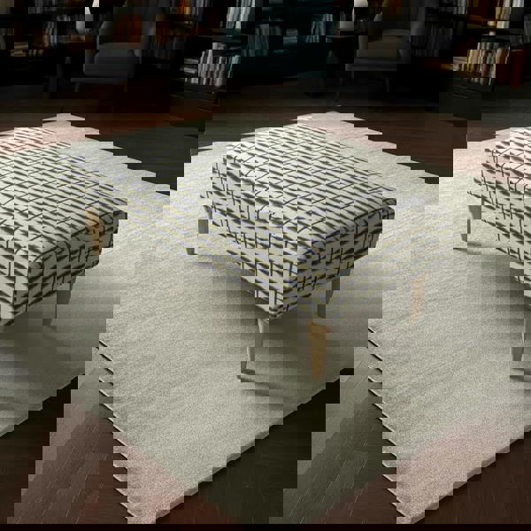 Durable Patterned Top Ottoman for Guest Rooms – Premium Stitched Lid Footstool & Coffee Table - ISTOOLS