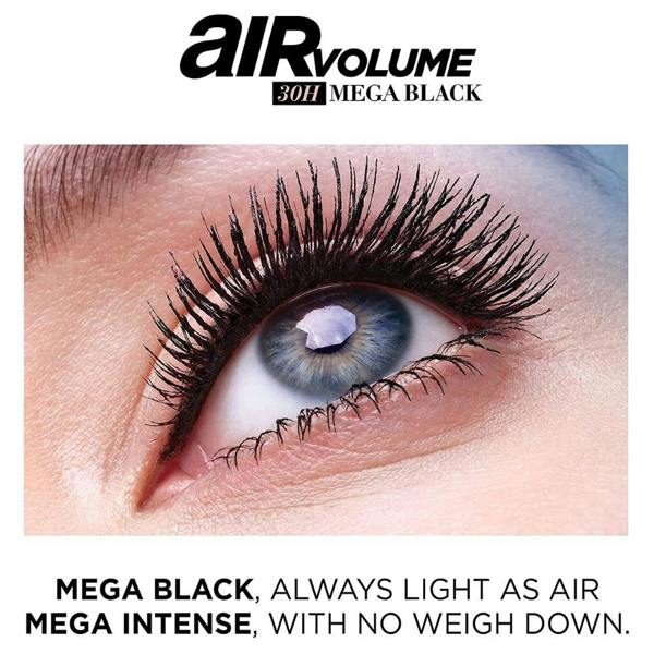 3 x L'Oreal Paris Air Volume 30H Mega Black Mascara 9.4ml - Black